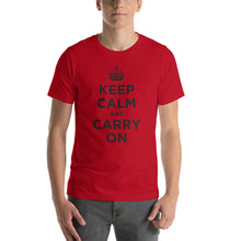 Red / S Keep Calm and Carry On (Black) Short-Sleeve Unisex T-Shirt by Design Express