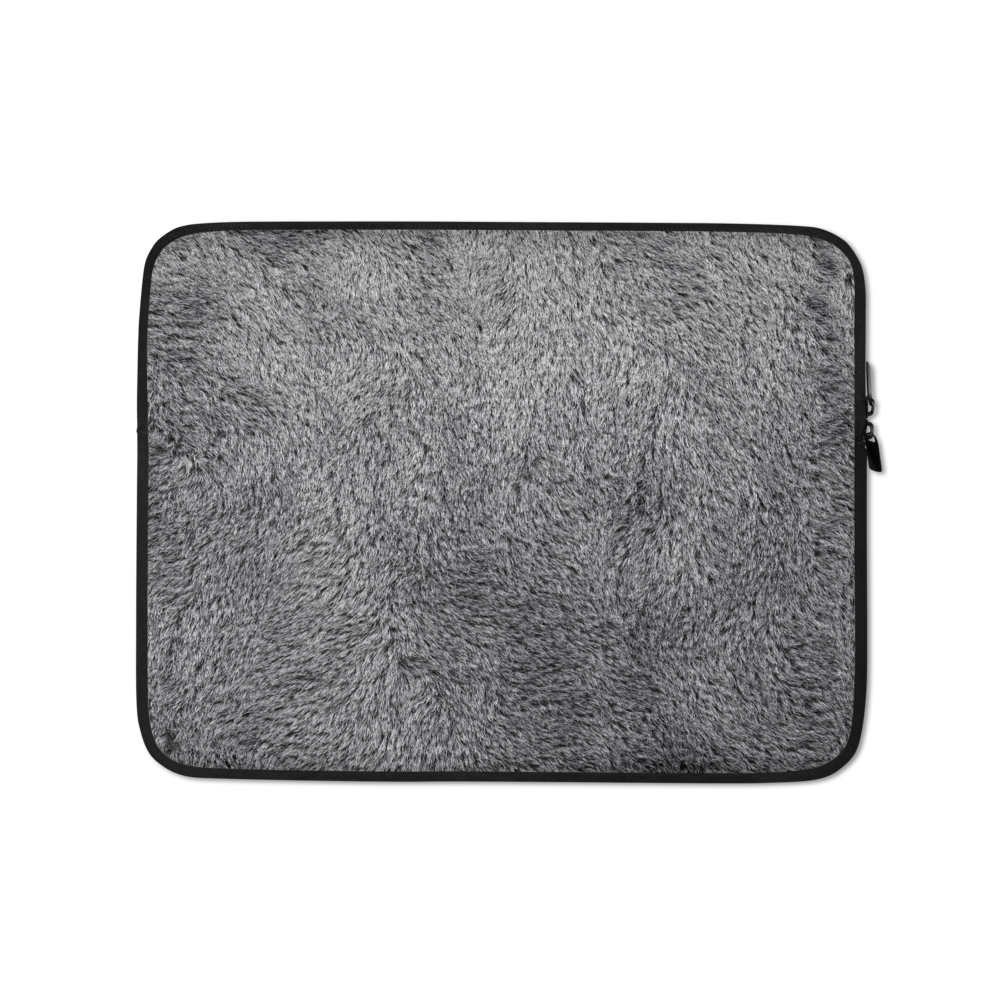 13 in Soft Grey Fur Print Laptop Sleeve by Design Express