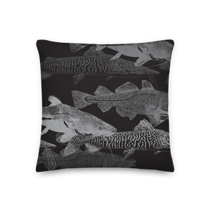 Grey Black Catfish Square Premium Pillow by Design Express