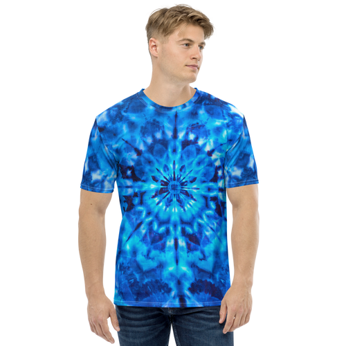 XS Psychedelic Blue Mandala Men's T-shirt by Design Express