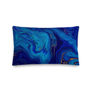 Default Title Blue Marble Rectangle Premium Pillow by Design Express