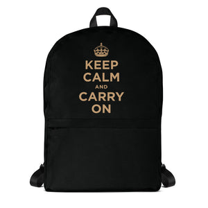Default Title Keep Calm And Carry On (Black Gold) Backpack by Design Express