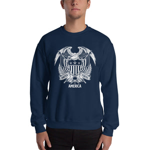Navy / S United States Of America Eagle Illustration Reverse Sweatshirt by Design Express