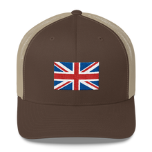 Brown/ Khaki United Kingdom Flag "Solo" Trucker Cap by Design Express