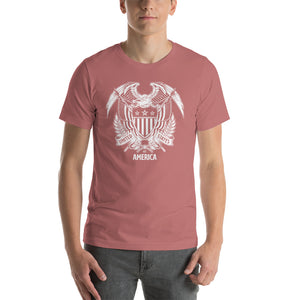 Mauve / S United States Of America Eagle Illustration Reverse Short-Sleeve Unisex T-Shirt by Design Express