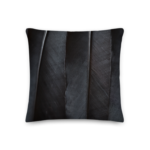 18×18 Black Feathers Square Premium Pillow by Design Express