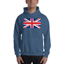 Indigo Blue / S United Kingdom Flag "Solo" Hooded Sweatshirt by Design Express