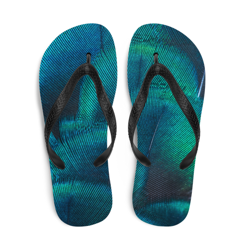 Green Blue Peacock Flip-Flops by Design Express