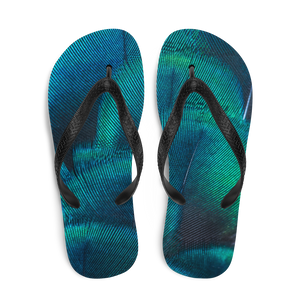 Green Blue Peacock Flip-Flops by Design Express