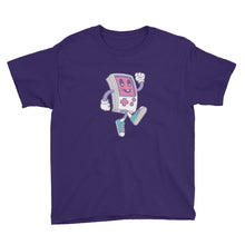 Purple / XS Game Boy Happy Walking Youth Short Sleeve T-Shirt by Design Express