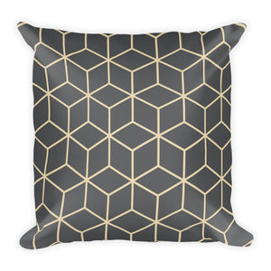 Diamonds Dark Grey Square Premium Pillow by Design Express