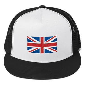 Black/ White/ Black United Kingdom Flag "Solo" Trucker Cap by Design Express