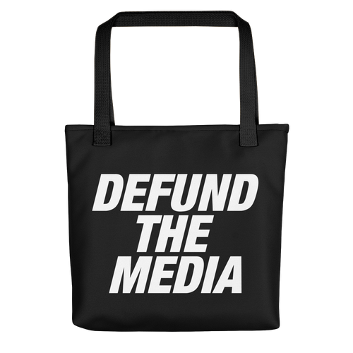 Default Title Defund The Media Italic Bold Black Tote bag by Design Express