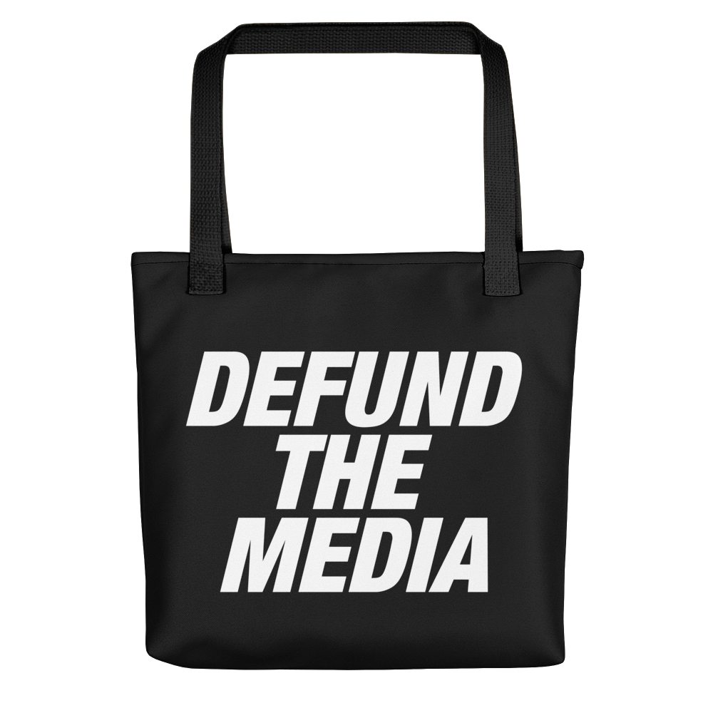 Default Title Defund The Media Italic Bold Black Tote bag by Design Express