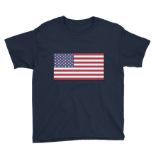 Navy / XS United States Flag "Solo" Youth Short Sleeve T-Shirt by Design Express