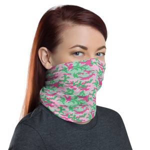 Pink and Green Camo Neck Gaiter Masks by Design Express