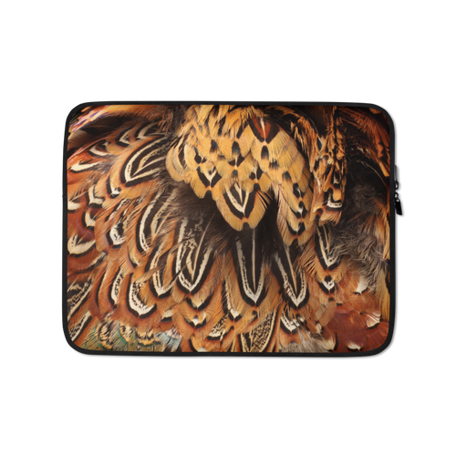 13 in Brown Pheasant Feathers Laptop Sleeve by Design Express