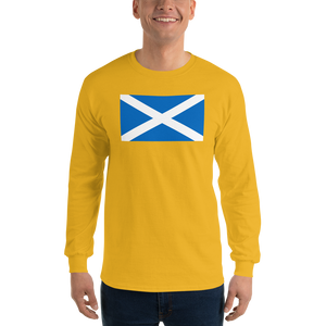 Gold / S Scotland Flag "Solo" Long Sleeve T-Shirt by Design Express