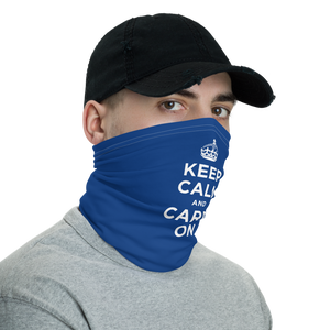 Navy Keep Calm & Carry On Neck Gaiter Masks by Design Express