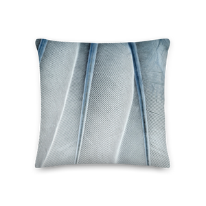 18×18 White Feathers Texture Square Premium Pillow by Design Express