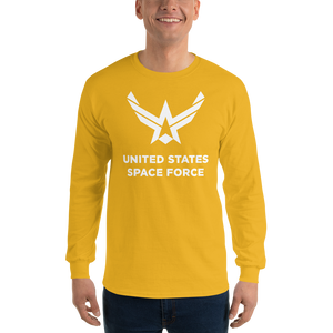 Gold / S United States Space Force "Reverse" Long Sleeve T-Shirt by Design Express