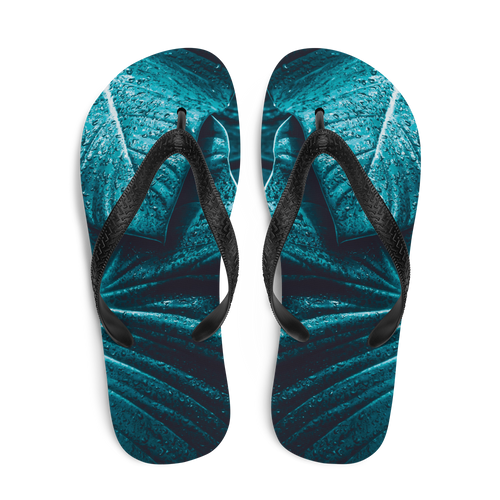 Turquoise Leaf Flip-Flops by Design Express