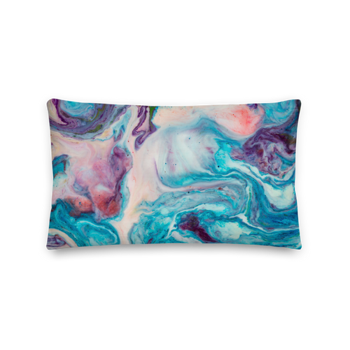 Default Title Blue Multicolor Marble Rectangle Premium Pillow by Design Express