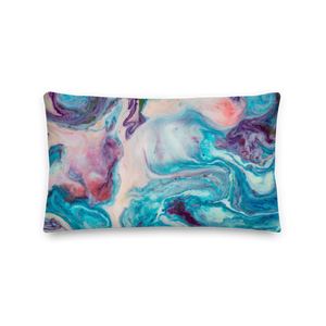 Default Title Blue Multicolor Marble Rectangle Premium Pillow by Design Express