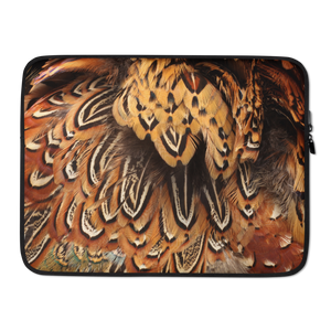 15 in Brown Pheasant Feathers Laptop Sleeve by Design Express
