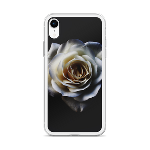 White Rose on Black iPhone Case by Design Express