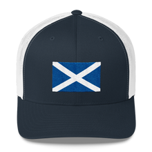 Navy/ White Scotland Flag "Solo" Trucker Cap by Design Express