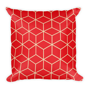 Default Title Diamonds Red Square Premium Pillow by Design Express