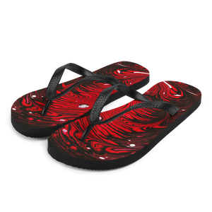 S Black Red Abstract Flip-Flops by Design Express