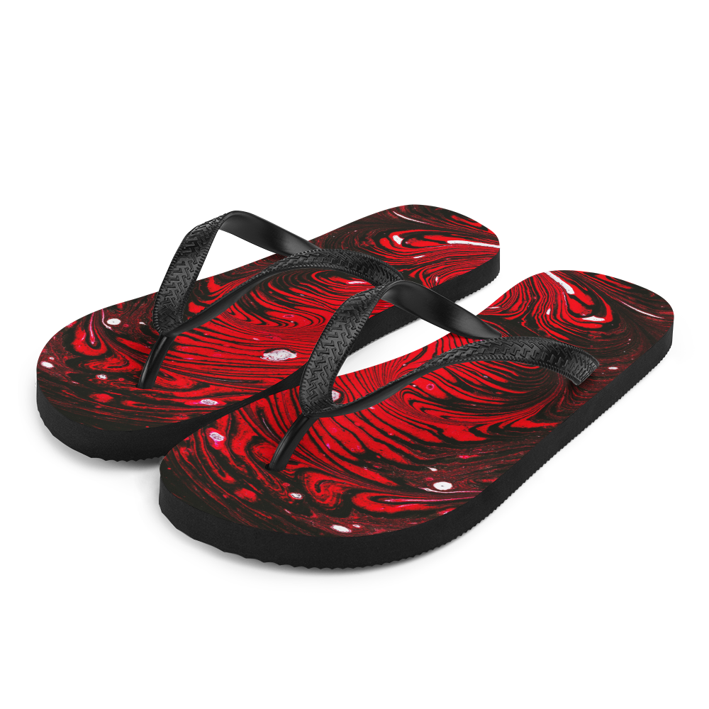 S Black Red Abstract Flip-Flops by Design Express