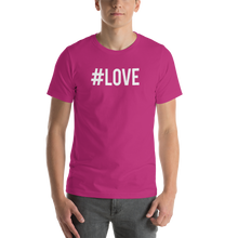 Berry / S Hashtag #LOVE Short-Sleeve Unisex T-Shirt by Design Express