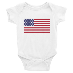 White / 6M United States Flag "Solo" Infant Bodysuit by Design Express