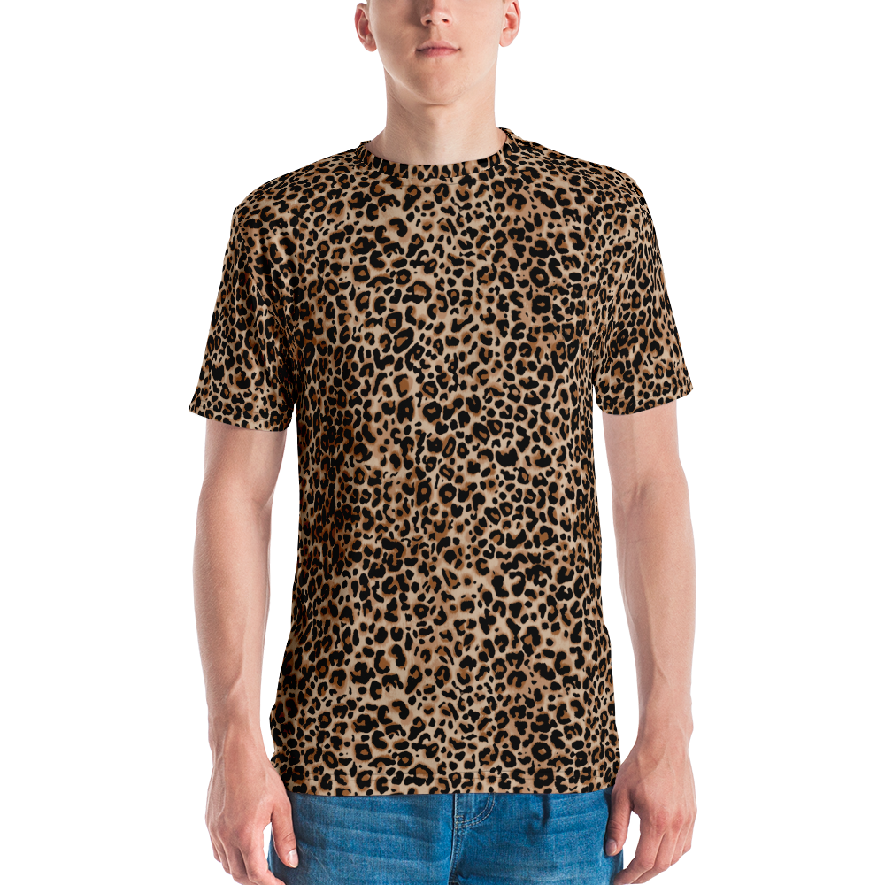 XS Golden Leopard Men's T-shirt by Design Express