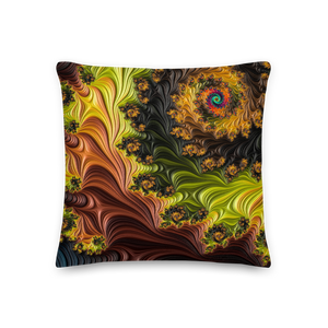 18×18 Colourful Fractals Square Premium Pillow by Design Express
