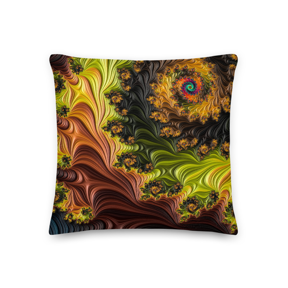 18×18 Colourful Fractals Square Premium Pillow by Design Express