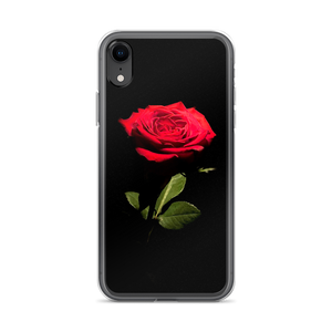 iPhone XR Red Rose on Black iPhone Case by Design Express