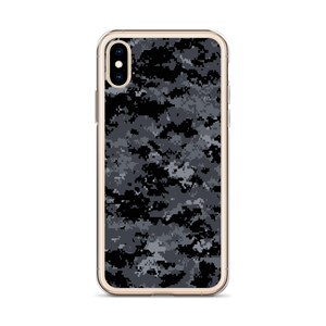 Dark Grey Digital Camouflage Print iPhone Case by Design Express