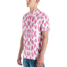 Pink Heart Pattern Men's T-shirt by Design Express