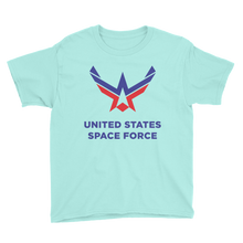 Teal Ice / S United States Space Force Youth Short Sleeve T-Shirt by Design Express