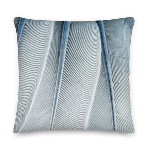 22×22 White Feathers Texture Square Premium Pillow by Design Express