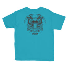 United States Of America Eagle Illustration Backside Youth Short Sleeve T-Shirt by Design Express