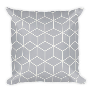 Diamonds Silver White Square Premium Pillow by Design Express