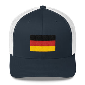 Navy/ White Germany Flag Embroidered Trucker Cap by Design Express