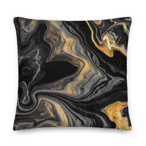 22×22 Black Marble Square Premium Pillow by Design Express