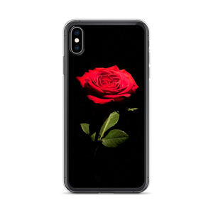 iPhone XS Max Red Rose on Black iPhone Case by Design Express