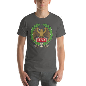 Asphalt / S USA Eagle Illustration Short-Sleeve Unisex T-Shirt by Design Express